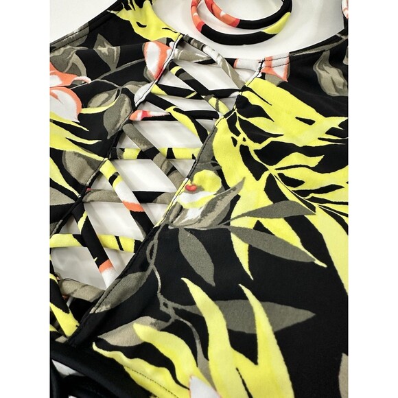 LOT Swimwear Halter Bikini Top 2 Pc Small Swimsuits String Laced Front HOLLISTER - Picture 2 of 5